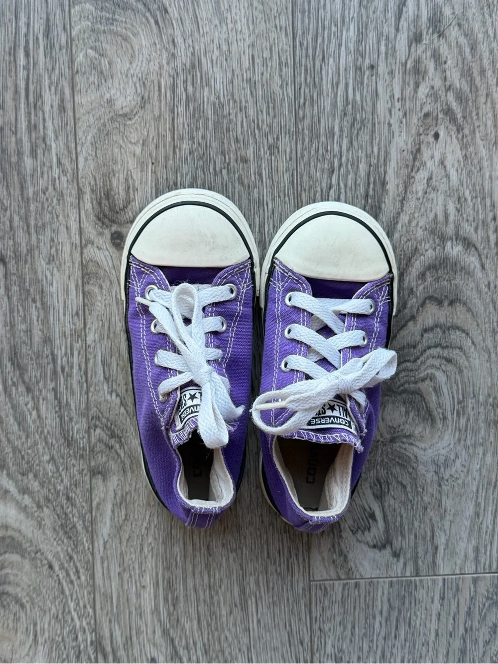 Converse Kids Purple Low-Top Canvas Sneakers with White Accents